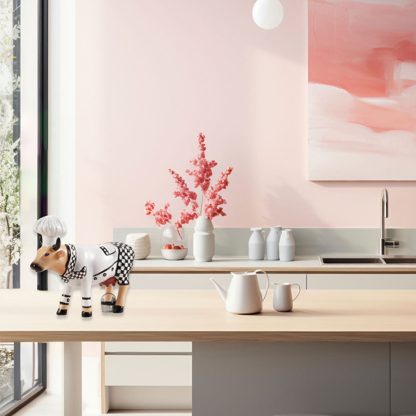 Chef Cow - Cow Parade El Yapımı Dekoratif İnek Figürü