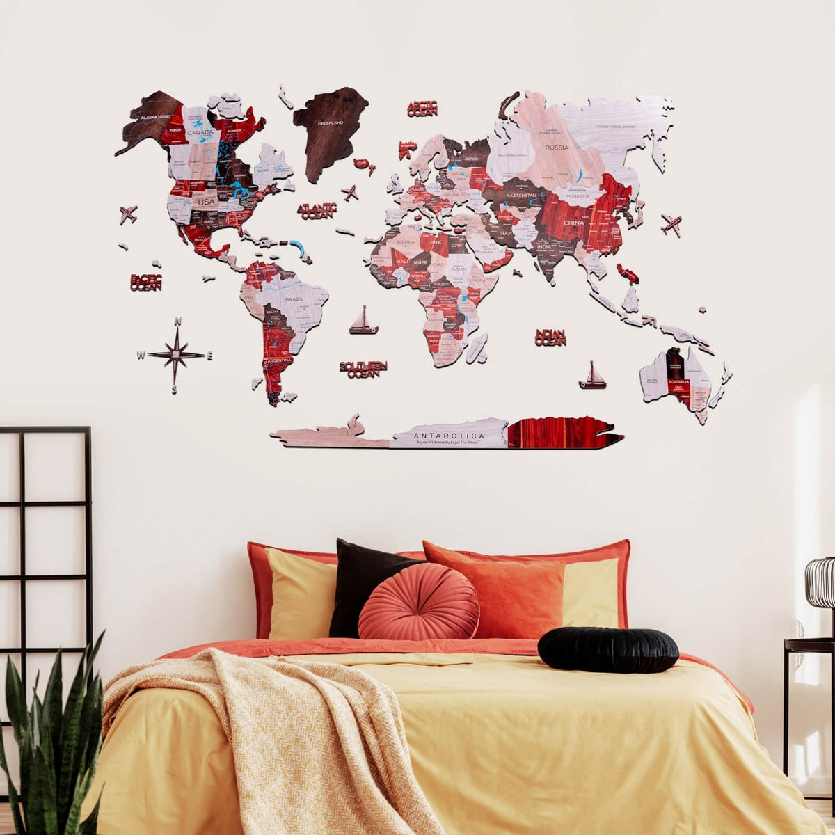 2D Ahşap Dünya Haritası – URBAN – NordDesignStore