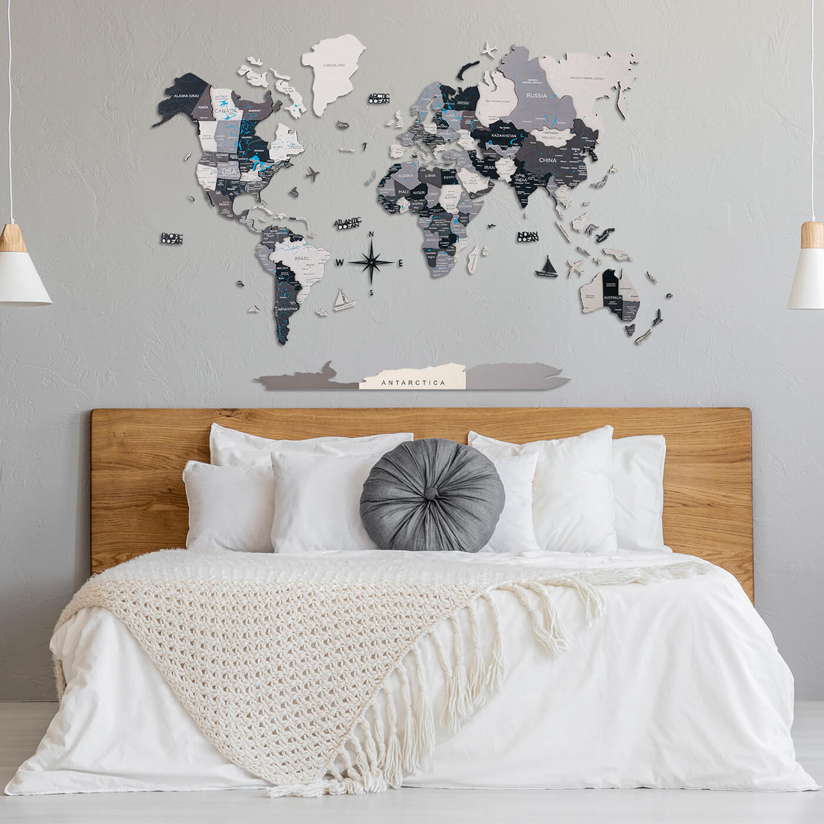 2D Ahşap Dünya Haritası – NORDIC – NordDesignStore