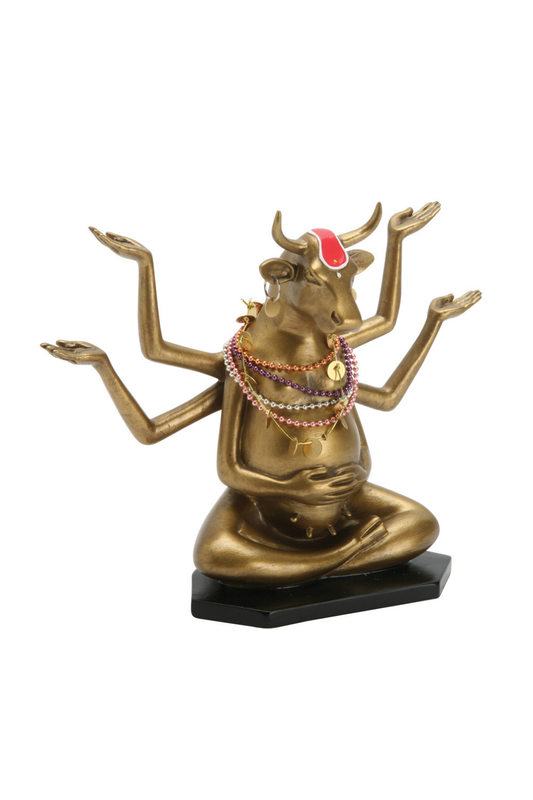 Buddha Cow - Cow Parade El Yapımı Dekoratif İnek Figürü