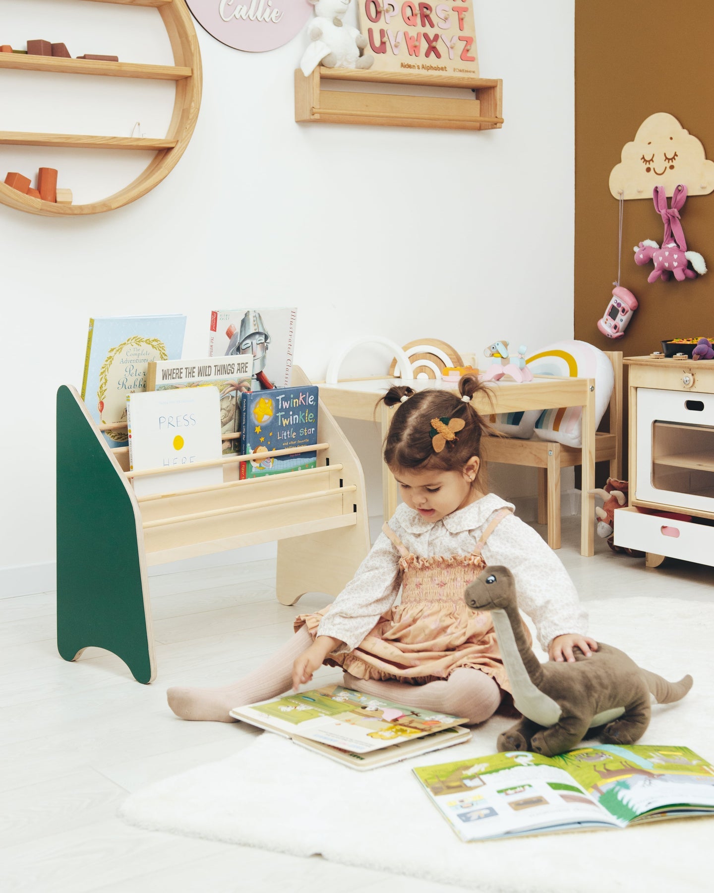Montessori Çocuk Kitaplığı - Doğal Ahşap