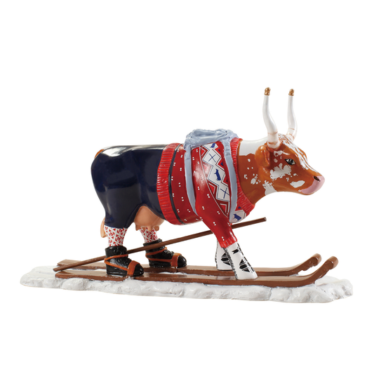 Ski Cow - Cow Parade El Yapımı Dekoratif İnek Figürü