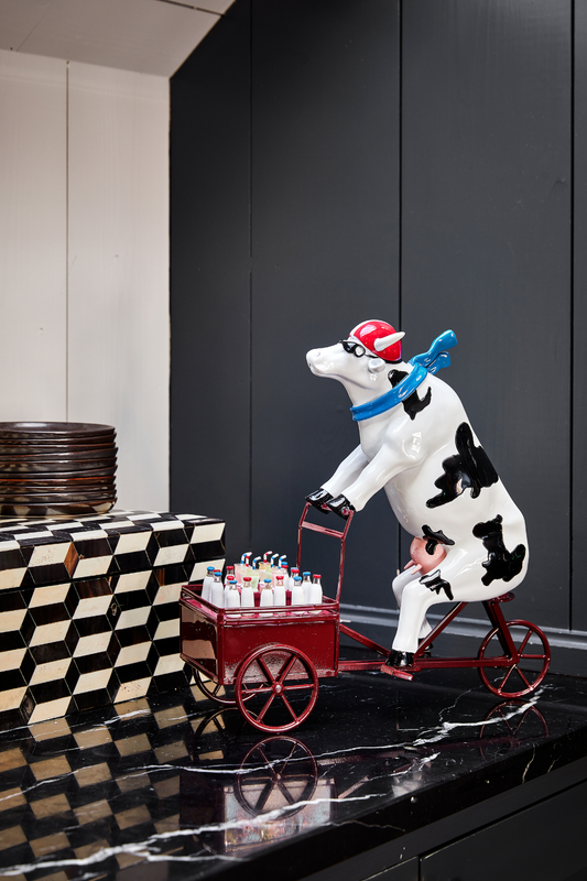 Lait triporteur - Cow Parade El Yapımı Dekoratif İnek Figürü