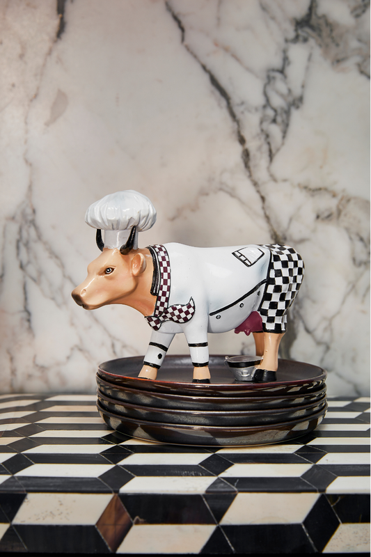 Chef Cow - Cow Parade El Yapımı Dekoratif İnek Figürü