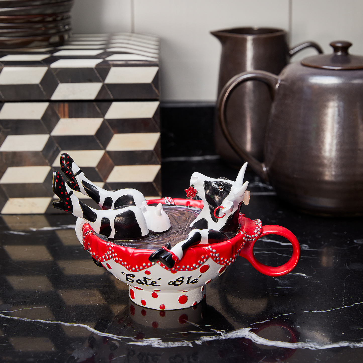 Cafe Ole - Cow Parade El Yapımı Dekoratif İnek Figürü