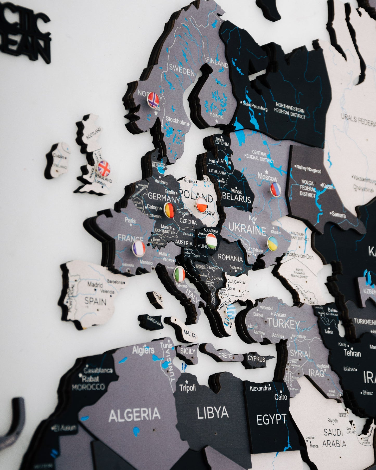 3D Ahşap Dünya Haritası – NORDIC