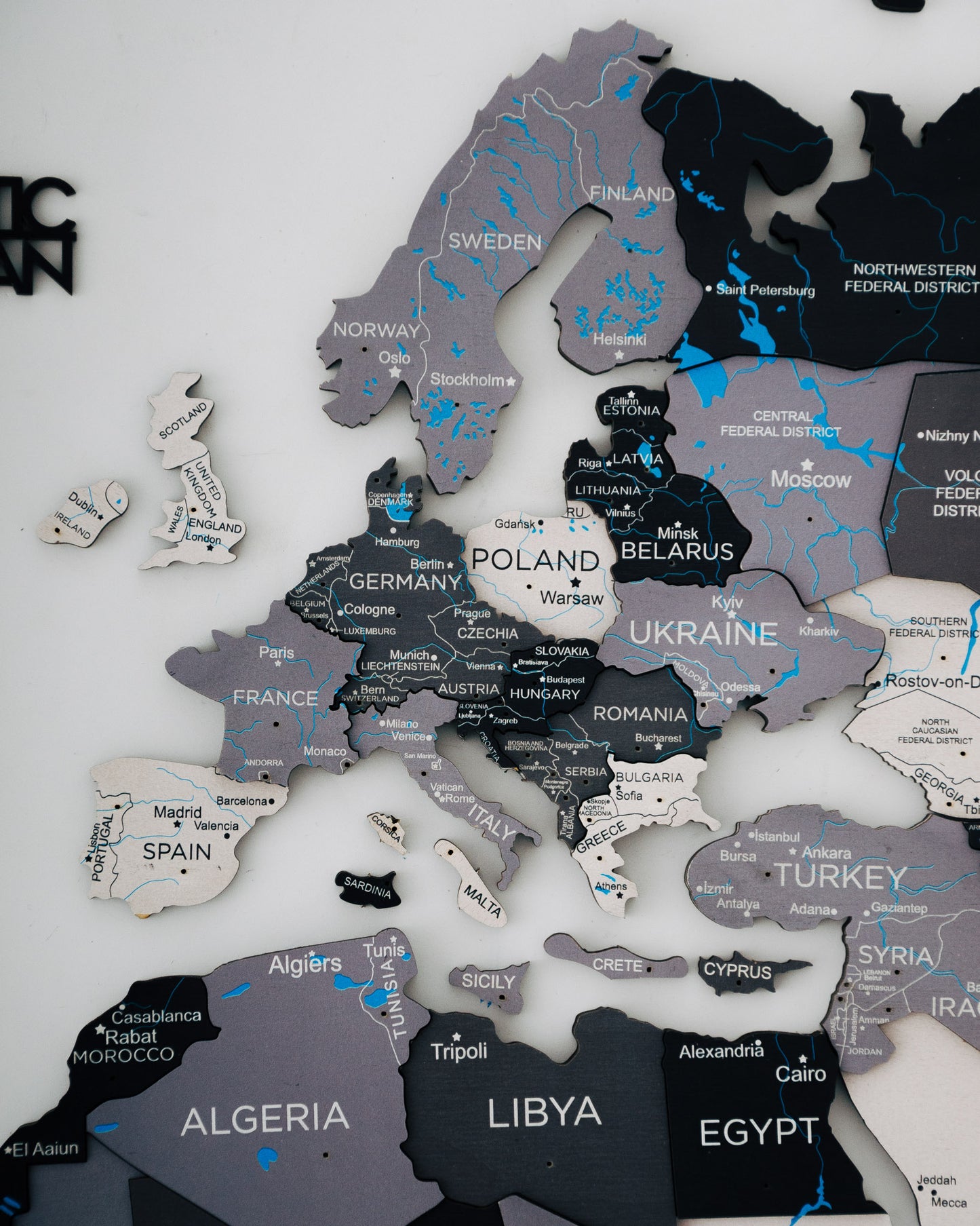 3D Ahşap Dünya Haritası – NORDIC