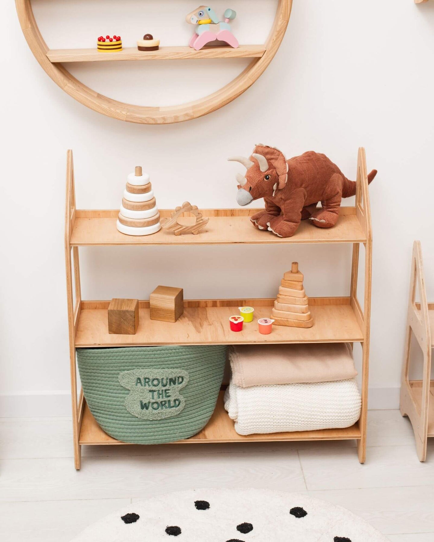 Montessori - Ahşap Çocuk Rafı - Büyük Boy
