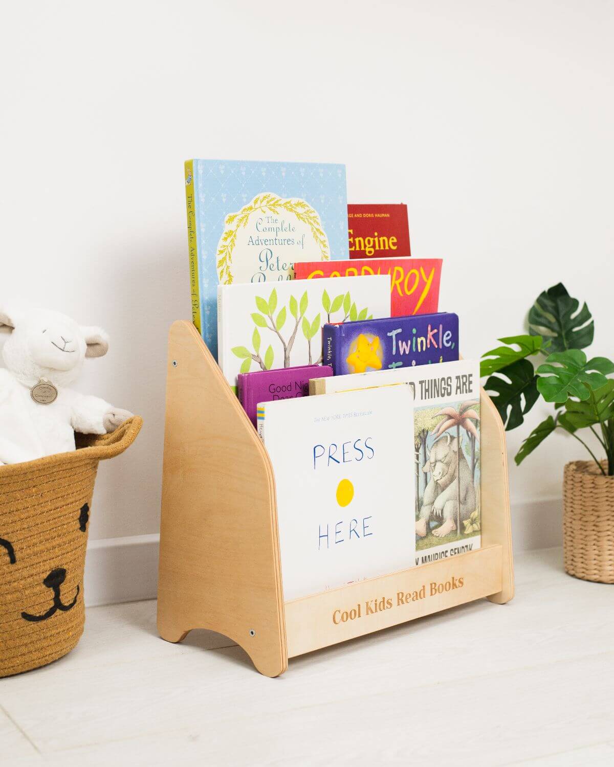 Toddler Montessori Çocuk Kitaplığı - Doğal Ahşap