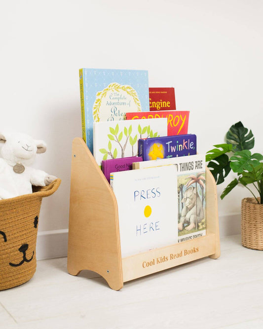 Toddler Montessori Çocuk Kitaplığı - Doğal Ahşap