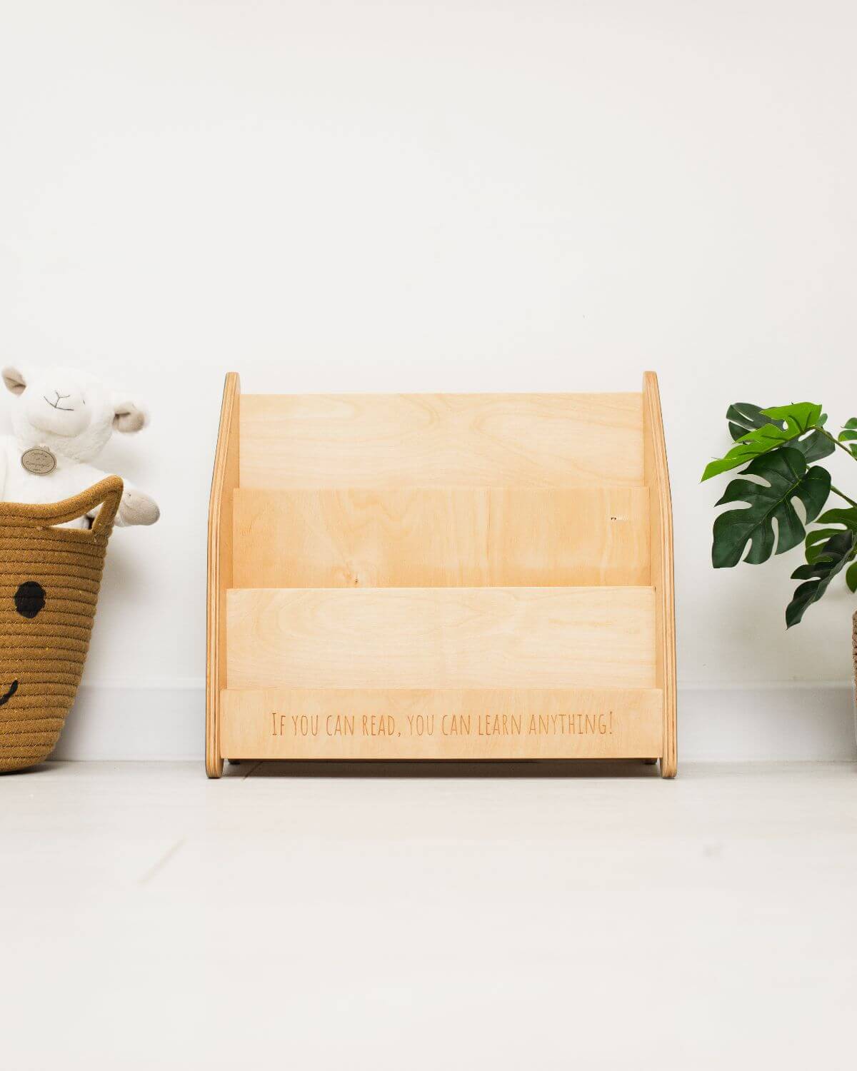 Toddler Montessori Çocuk Kitaplığı - Doğal Ahşap