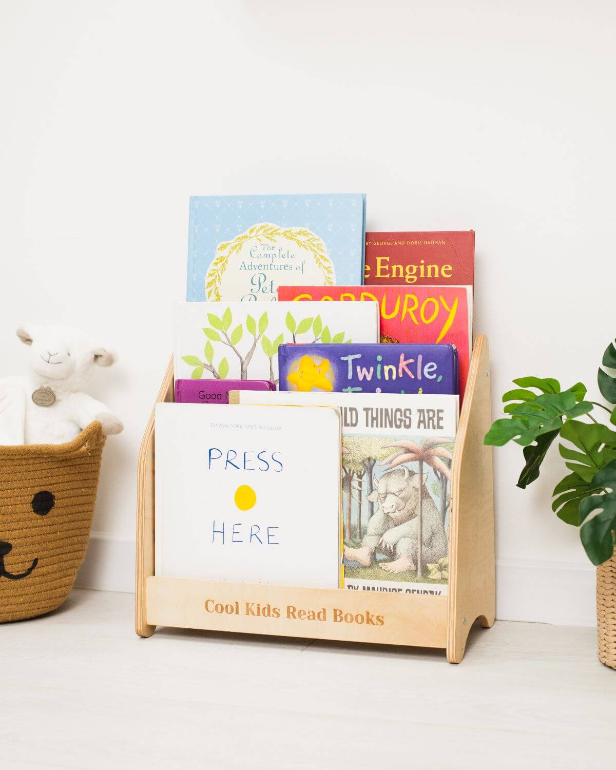 Toddler Montessori Çocuk Kitaplığı - Doğal Ahşap