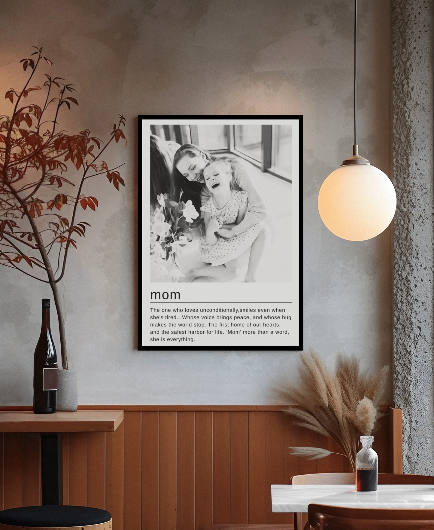 Kişiye Özel Anne Temalı Çerçeveli Poster