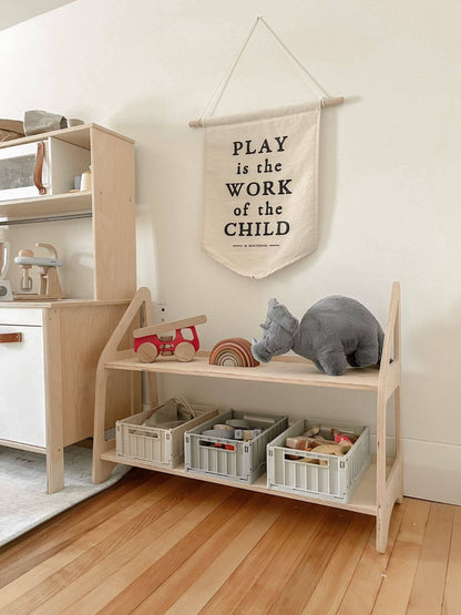 Montessori - Ahşap Çocuk Rafı - Küçük Boy