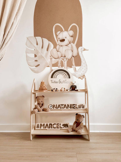 Montessori - Ahşap Çocuk Rafı - Büyük Boy
