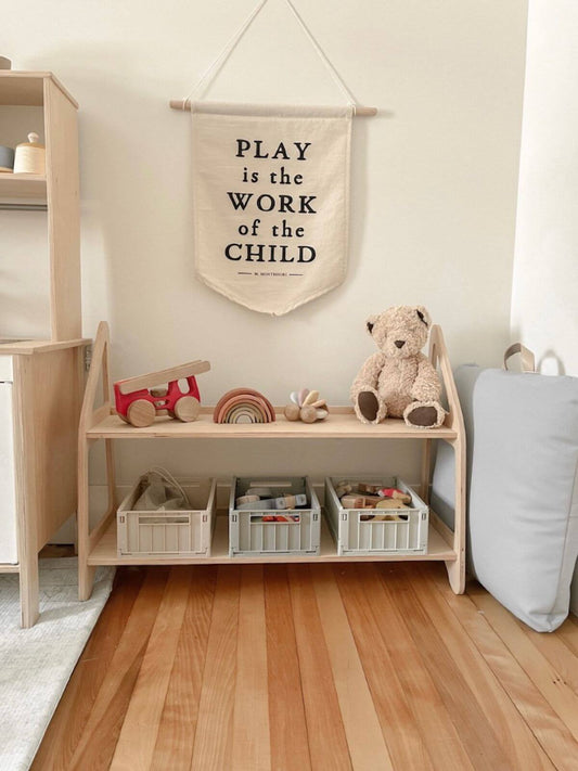 Montessori - Ahşap Çocuk Rafı - Küçük Boy