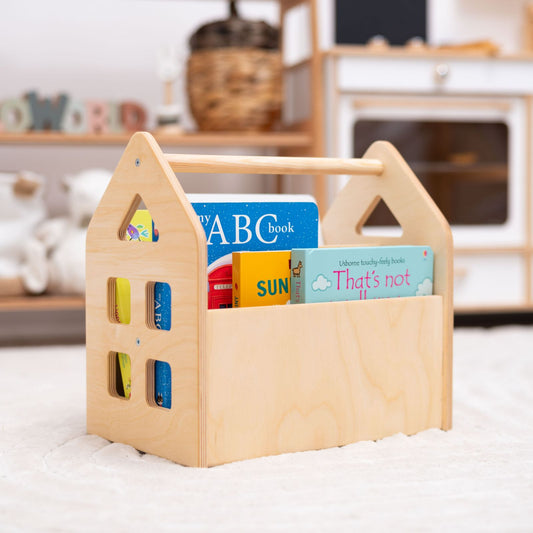 Taşınabilir Montessori Ahşap Kitaplık