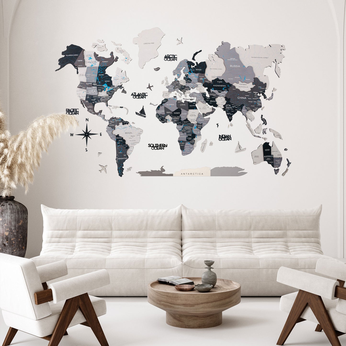 3D Ahşap Dünya Haritası – NORDIC